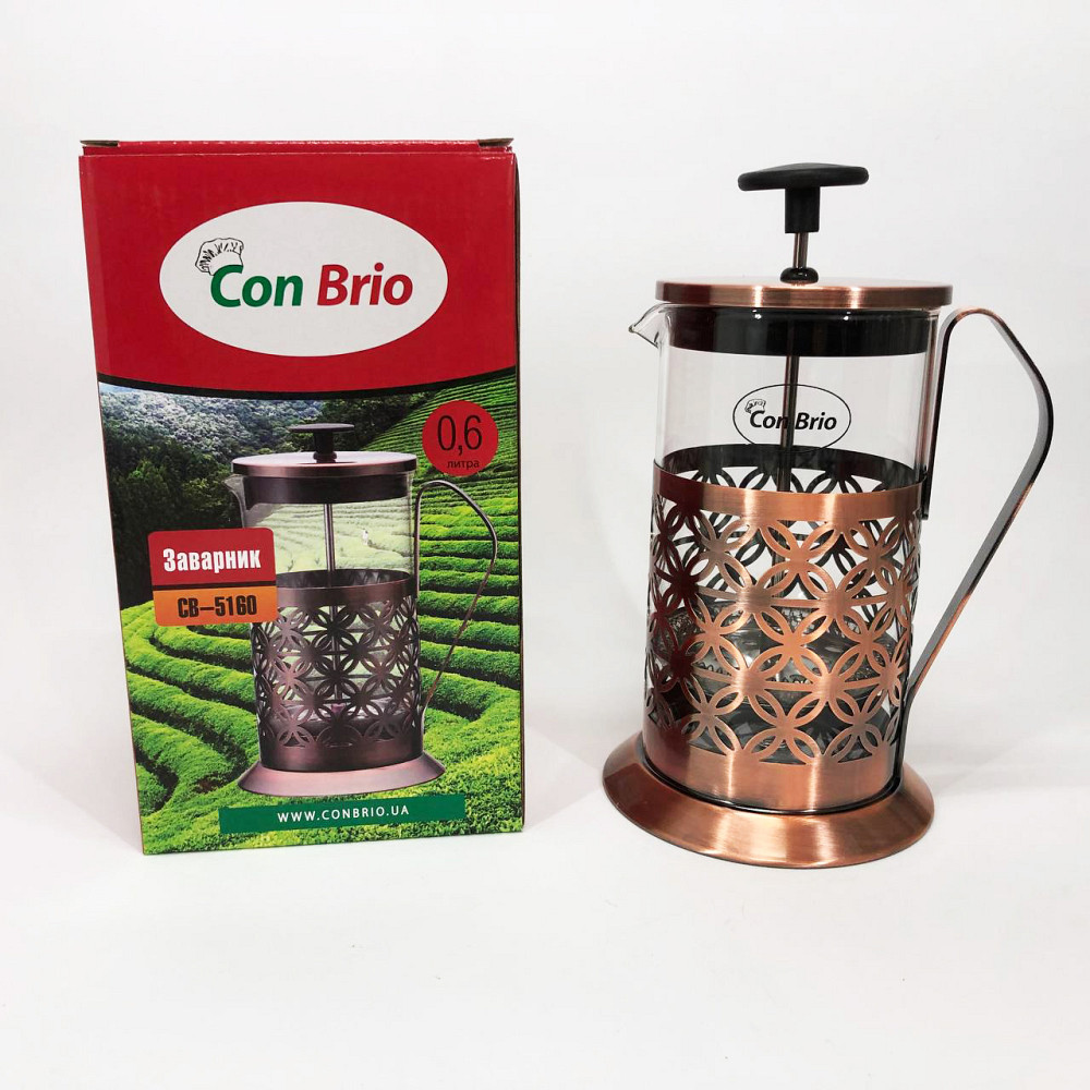 Френчпресс для кофе Con Brio CB-5160 600мл, Френч-пресс для заваривания кофе Заварники чая и VM-23 Львов - изображение 7