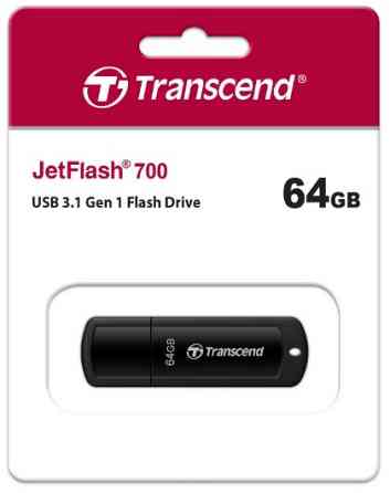 Flash Drive Transcend JetFlash 700 64 GB USB 3.1 Black (TS64GJF700) (6986638) Киев