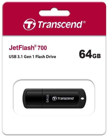 Flash Drive Transcend JetFlash 700 64 GB USB 3.1 Black (TS64GJF700) (6986638) Киев - изображение 2