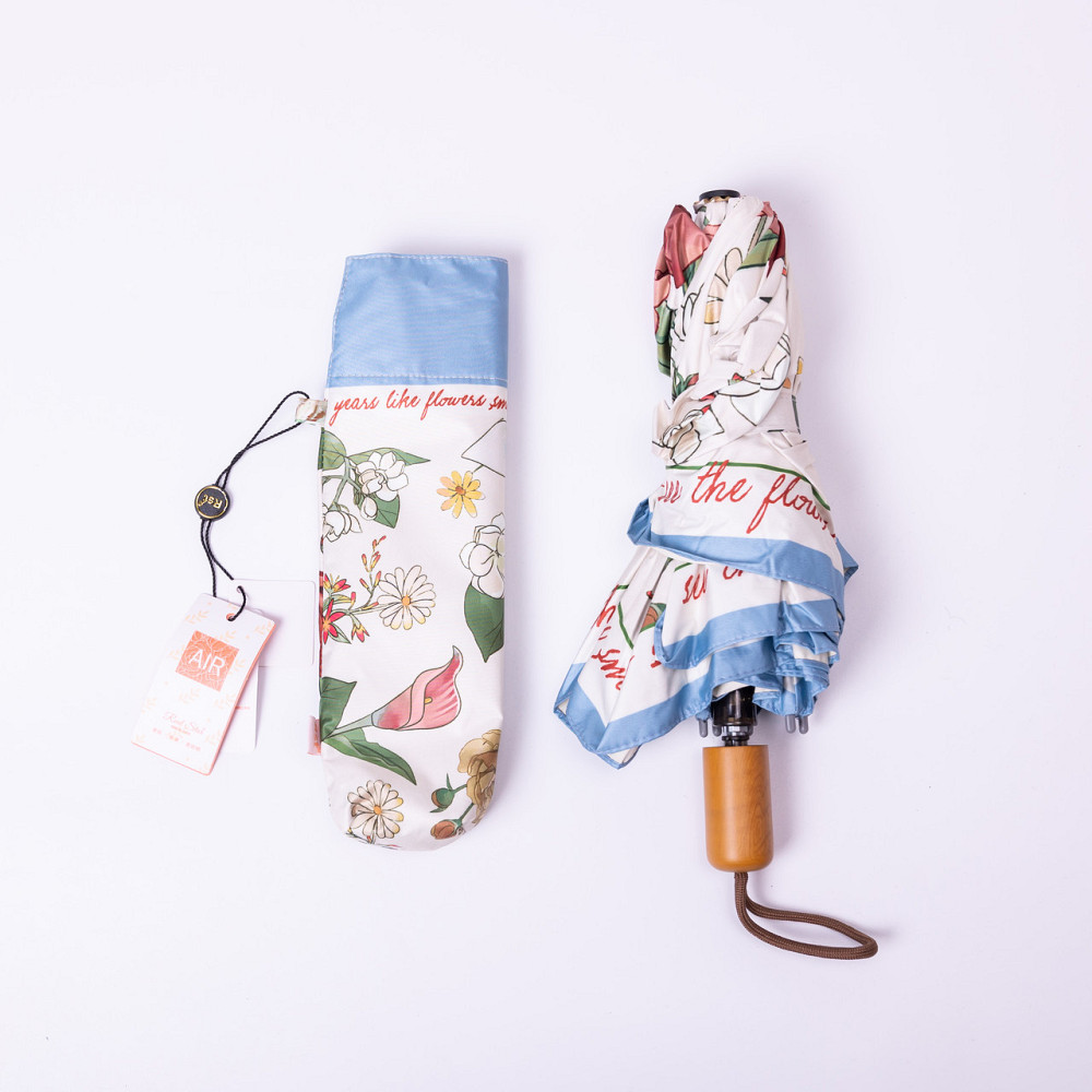 Елегантний механічний зонт з принтом, 99 см, синій Київ - фото 8