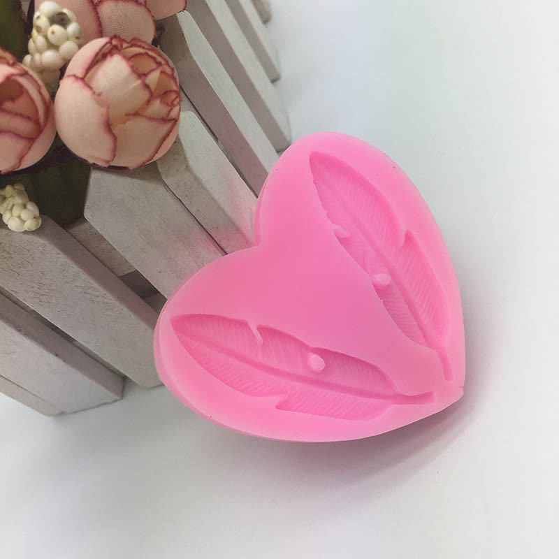 Молд силиконовый Перо 66 на 60 мм розовый Киев - изображение 5