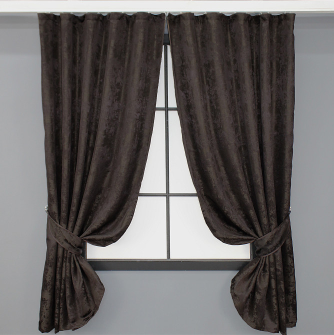 Комплект коротких штор VR-Textil Жакард Sultan XO № 1122ш 130х170 см 2 шт Венге (35-0092) Київ - фото 1