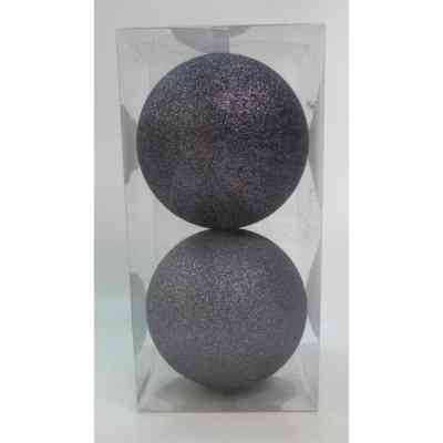 Елочная игрушка Novogod`ko 2 шт. графіт, гліттер 12 см (974429) Винница