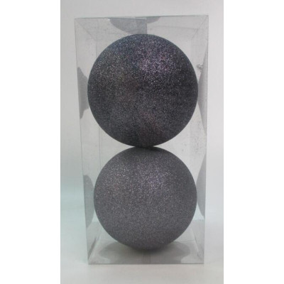 Елочная игрушка Novogod`ko 2 шт. графіт, гліттер 12 см (974429) Винница - изображение 1