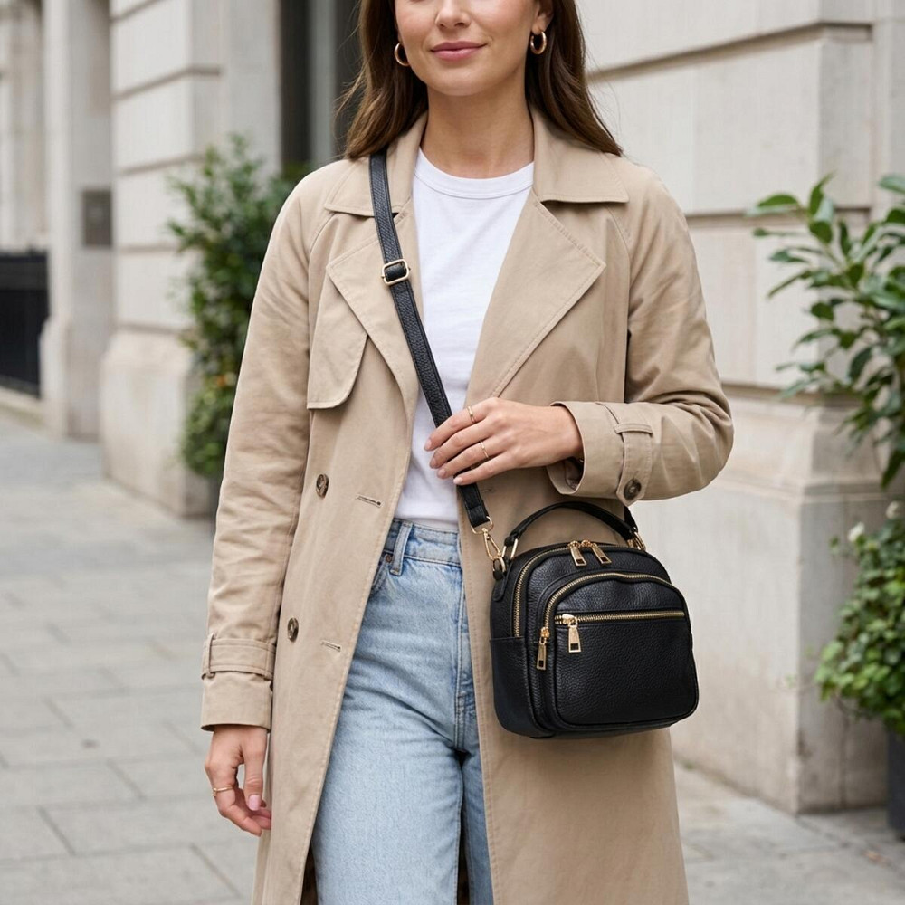 Стильная женская сумка Vintage 20688 Черная Киев - изображение 11