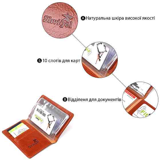 Зручна обкладинка для автодокументів з натуральної шкіри (SHVIGEL) Київ