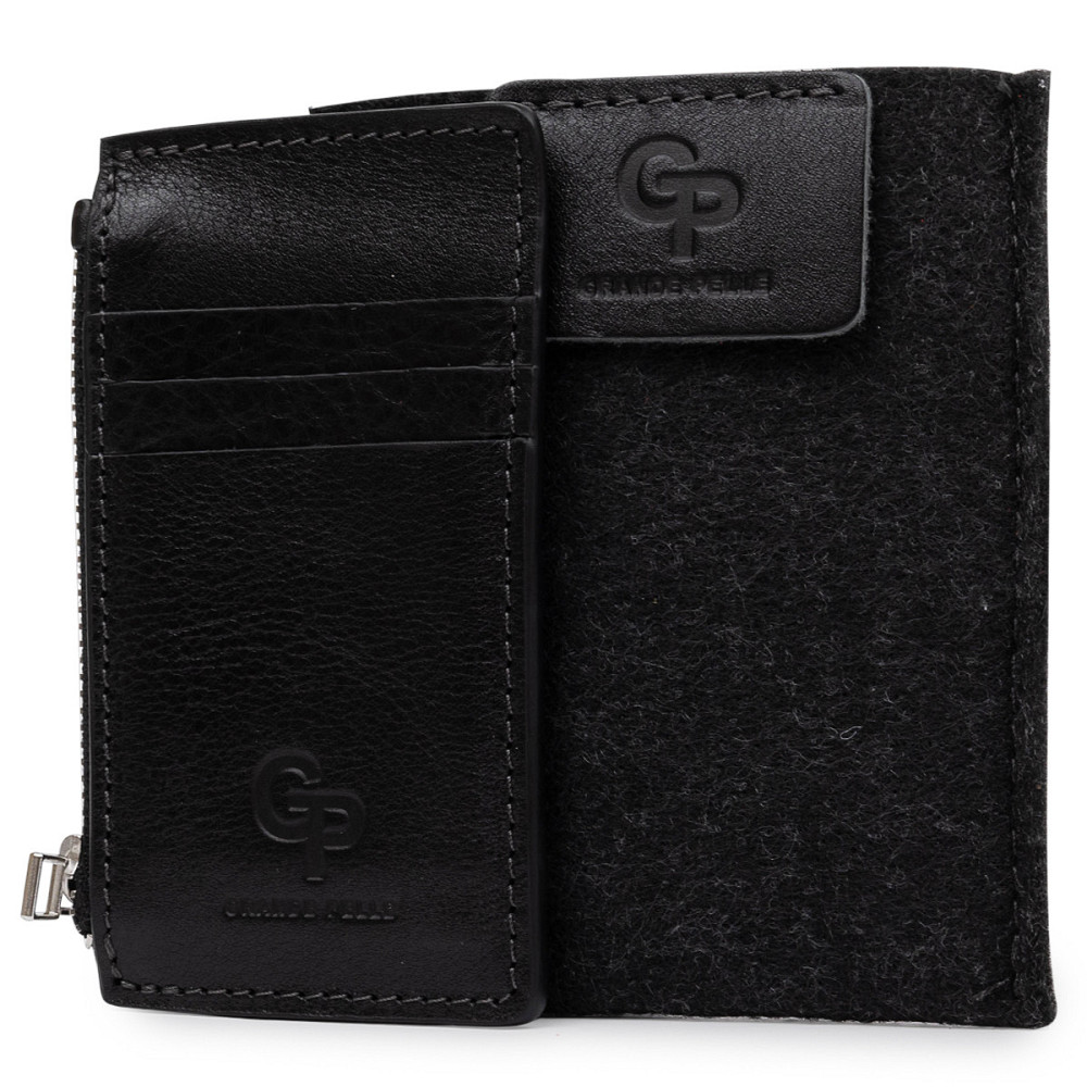 Шкіряний невеликий картхолдер GRANDE PELLE 11399 Чорний Київ - фото 6