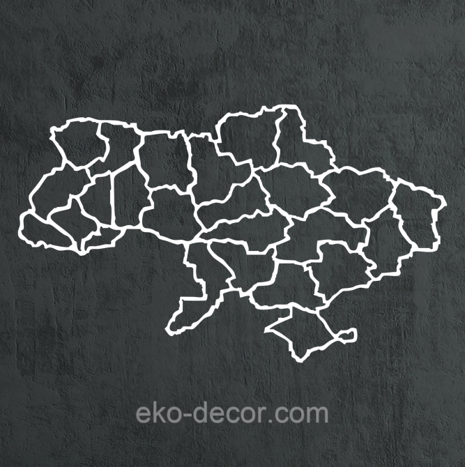 Декоративне настінне Панно «Карта», Декор на стіну 70*42 см, Білий Київ - фото 3