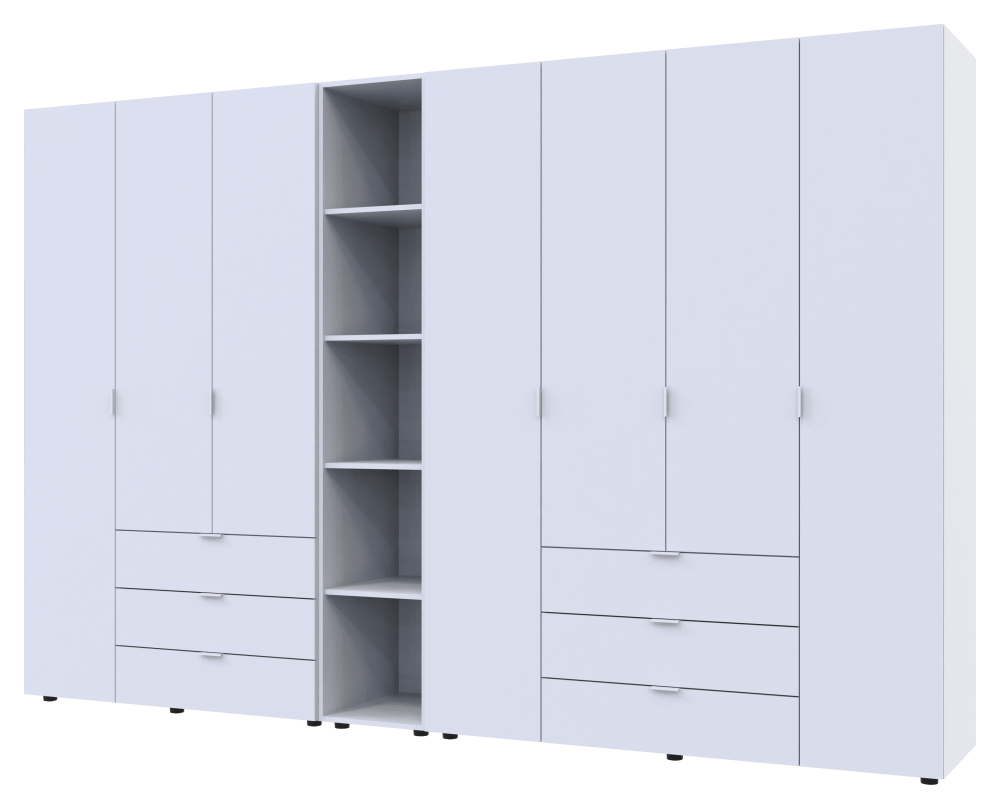 Комплект шаф для одягу Doros Гелар (3 шт.) 309,4х49,5х203,4 см Білий (DRS-011180) Львів - фото 3