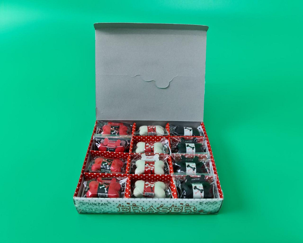 Гумка (гумка) для стирання "TUKZAR" кістка арт. TZ-6222 (3 кольори) (1 шт.) Харків - фото 4