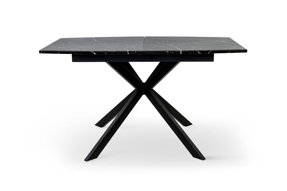 Стіл Річард 140(+40)*85 чорний метал/мрамор чорн Киев - изображение 3