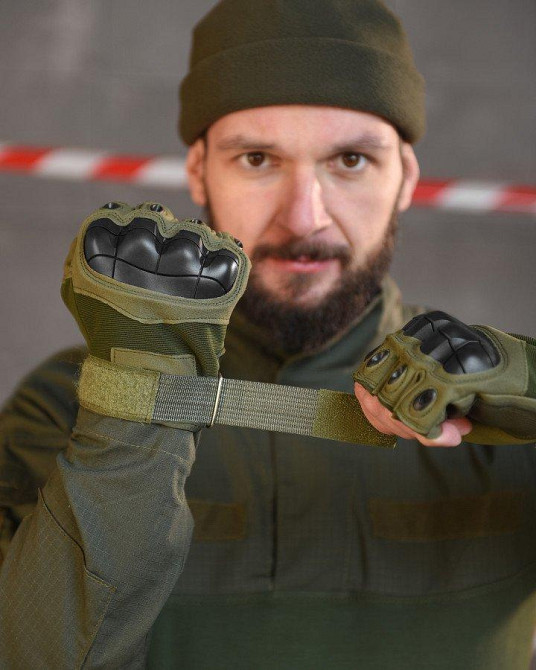 РУЧАТКИ БЕЗПАЛІ OUTDOOR TACTICS ІЗ ЗАХИСТОМ OLIVE ВТ6010 Одесса - изображение 4