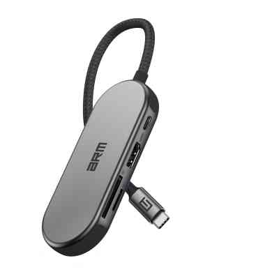 Концентратор Armorstandart USB-C to HDMI 4K, PD, 3USB, SD, microSD Grey (ARM69366) Вінниця
