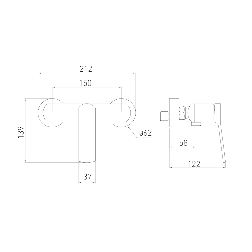Змішувач для душу VOLLE SOLO cromo хром 1510.101001 Київ - фото 2