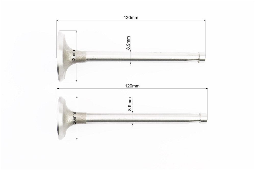 Клапан впускний (h-120; D-42; d-8,9), випускний (h-120; D-36; d-8,9) к-кт ZS1100 Київ - фото 2