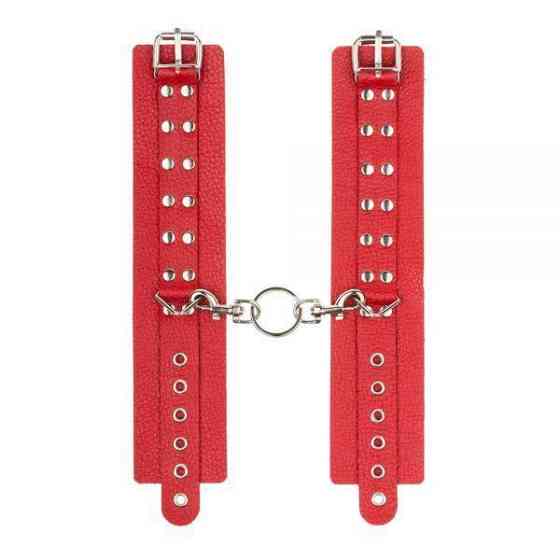 Наручники Leather Restraints Hand Cuffs Red Sex Aura Київ