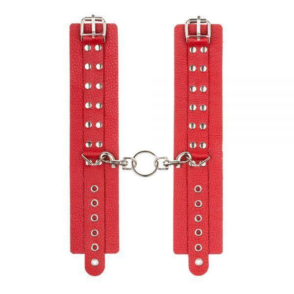 Наручники Leather Restraints Hand Cuffs Red Sex Aura Київ - фото 2