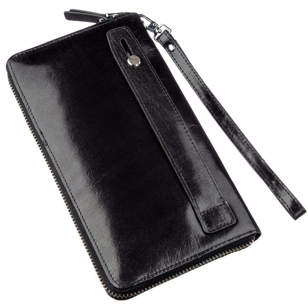 Вместительное мужское портмоне-клатч Черный (Boston) Киев - изображение 6