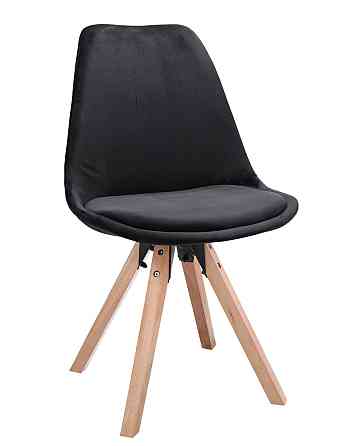 Стілець Saida Jumi у скандинавському стилі з дерев'яними ніжками чорний Київ