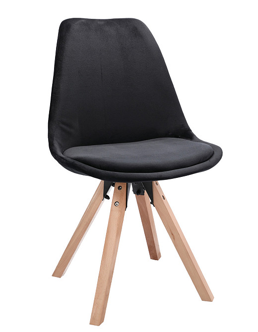 Стілець Saida Jumi у скандинавському стилі з дерев'яними ніжками чорний Київ - фото 2