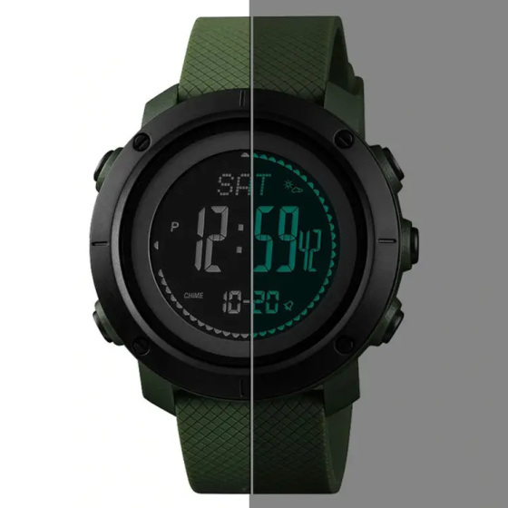 Чоловічий спортивний годинник Skmei 1427 з компасом та барометром Зелений Вінниця