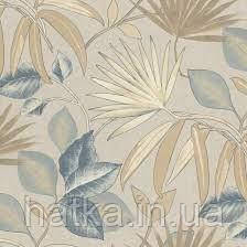 Шпалери метрові вінілові на флізеліні Rasch Clas геометрія листя пальми банана сині коричневі Київ - фото 1