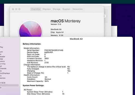 Як Новий! Apple MacBook Air 13 (2020) M1 8Gb , RAM256 Gb, SSD IL 4675 Київ