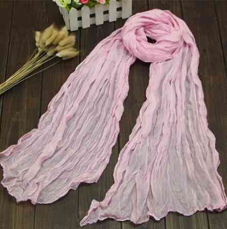 Женский шарф розовый размер шарфа 170*40см, хлопок, полиэстер Киев