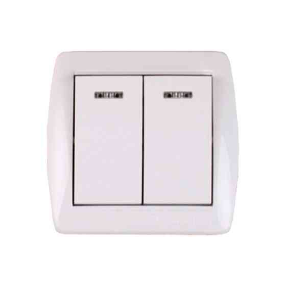 Выключатель двойной с подсветкой, Acura белый Днепр