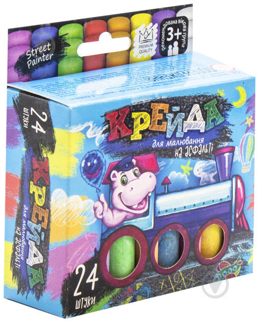 Крейда для малювання на асфальті" тонка 24 шт Укр MEL-02-05U Вінниця - фото 1