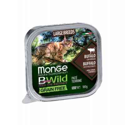 Паштет для котів Monge BWild Grain Free Wet Buffalo Large Breeds 100 г (8009470012850) Вінниця