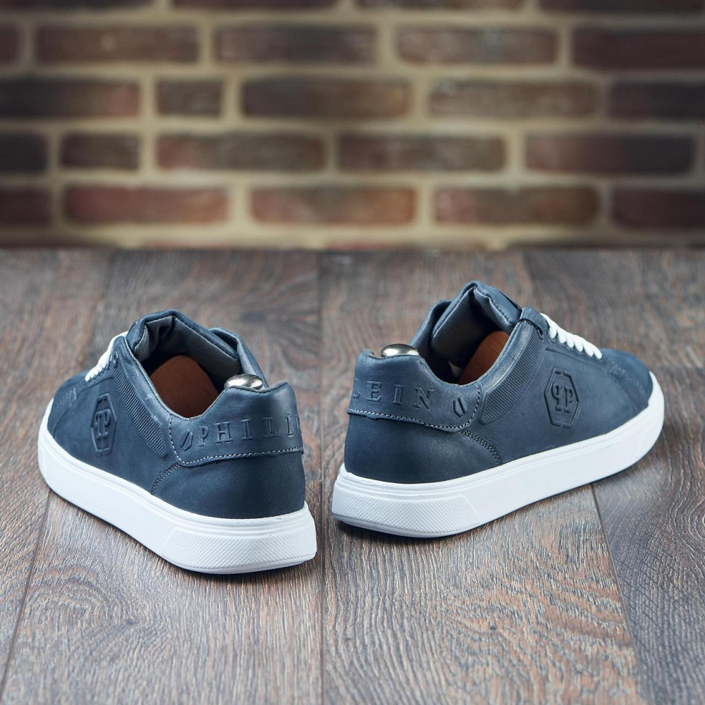 Чоловічі кеди з натуральної шкіри ПП 1 сині Харьков - изображение 7