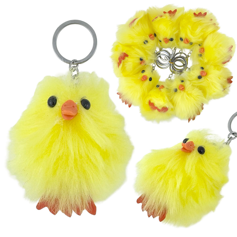 Брелок для ключей мех Цыпленок 12 шт Киев - изображение 1
