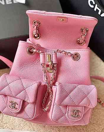 Женский кожаный рюкзак (Розовый) Киев