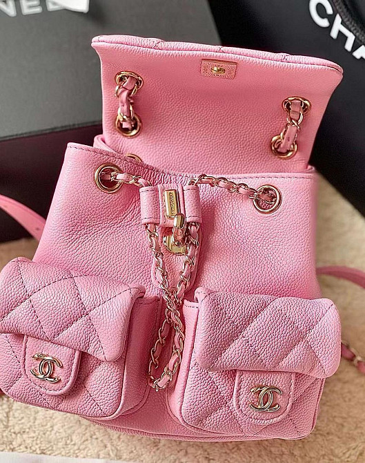 Женский кожаный рюкзак (Розовый) Киев - изображение 5