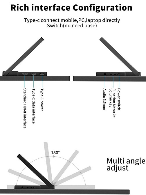 HGFRTEE 16" Сенсорний портативний монітор Київ - фото 4