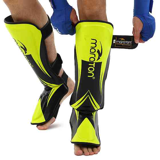 Защита голени и стопы Муай Тай, ММА, Кикбоксинг MARATON BO-9321 размер S-XL Защита для боевых искусств Киев