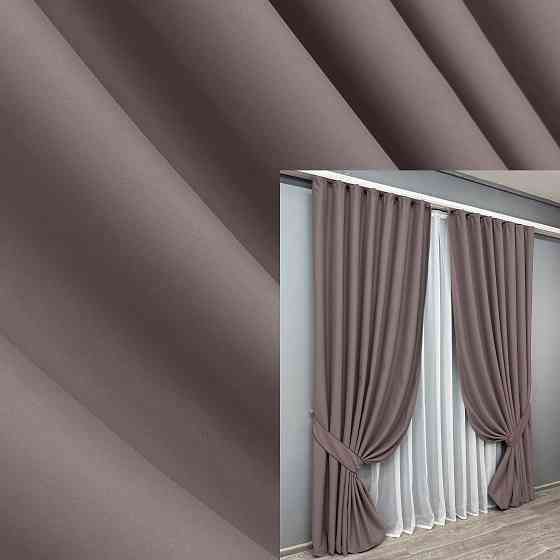 Комплект готових штор VR-Textil Блекаут Midnight № 1233ш Бурий 200х290 см 2 шт (32-298) Київ