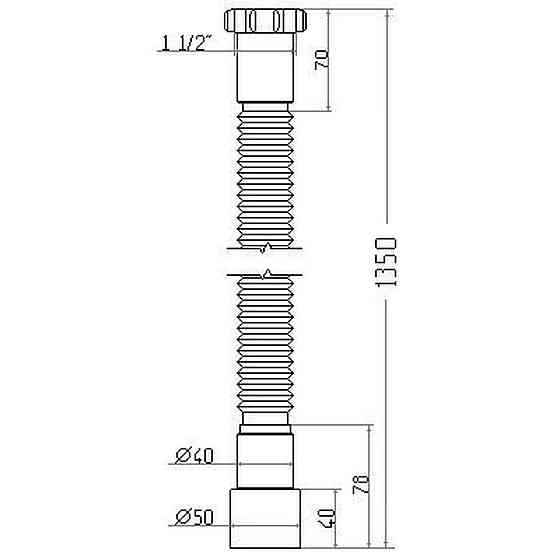 Гнучка труба Waterstal АС-10132 1 1/2| х 40/50 з гайкою 1350 мм Київ