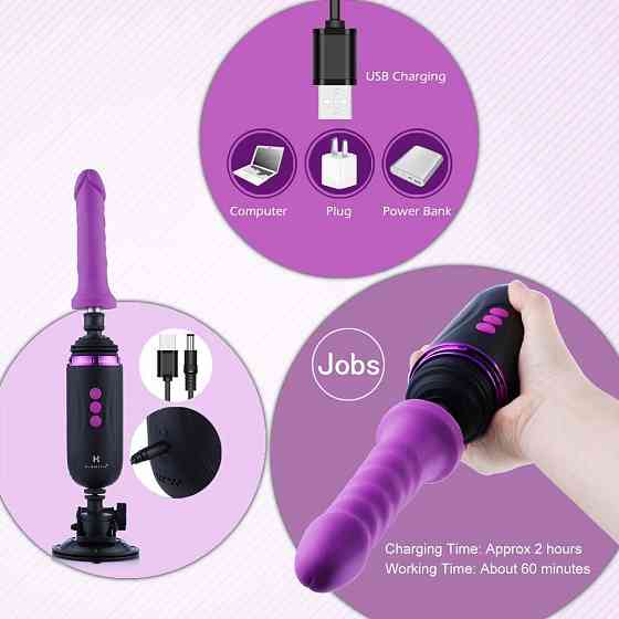 Міні секс-машина Hismith Mini Capsule Sex-Machine with Strong Suction Cup, потужна, перезаряджувана Sex Aura Київ