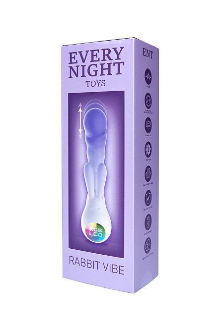 Вибратор-кролик со светодиодом Every Night Toys для точки G, фиолетовый градиент Sex Aura Киев - изображение 4