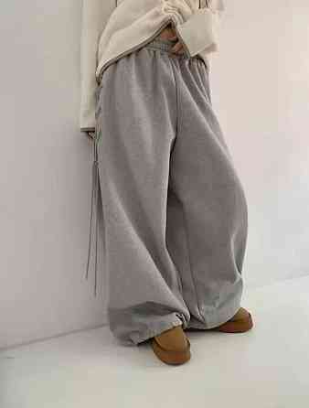 Женские очень широкие оверсайз брюки с акцентной шнуровкой по бокам Одесса