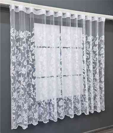 Короткий тюль VR-Textil 1525т Жакард Білий 500х160 см (42-1051) Київ