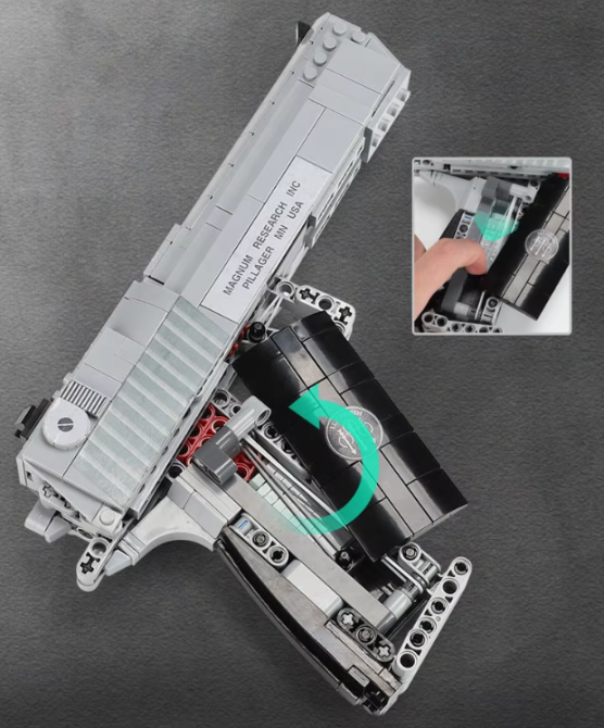Конструктор игровой детский Пистолет Desert Eagle 528 деталь серый Каменец-Подольский - изображение 6