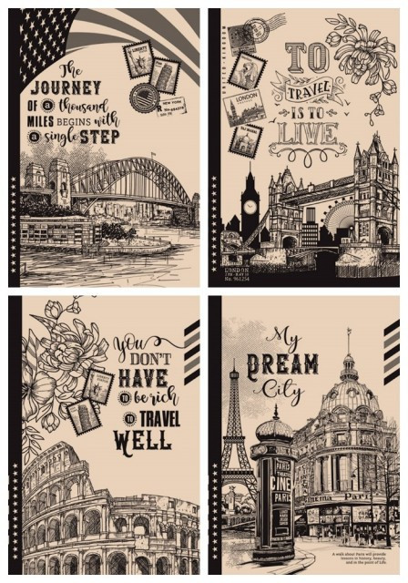 Блокнот "Мандарин" БК195 70г, 7БЦ, 113х165 мм, 120 аркушів, лінія, КРАФТ, Пантон чорний, шт Київ - фото 1