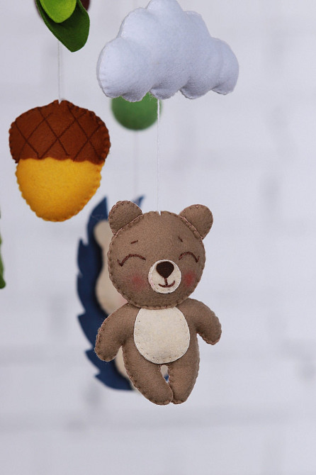 Дитячий мобіль на ліжечко для немовлят WooolyWool «Лісовий сон» Київ - фото 4