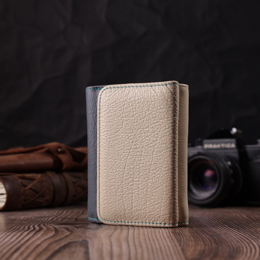 Стильный кошелек для девушек из натуральной кожи Разноцветный (ST Leather) Киев - изображение 3