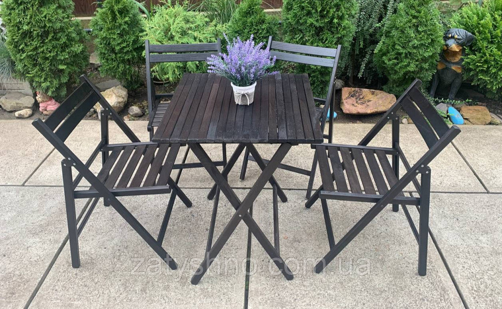 Мебель деревянная, черная, комплект Киев - изображение 6