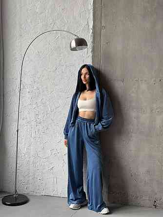 Женский прогулочный костюм двойка: кофта и штаны турецкий велюр Одесса