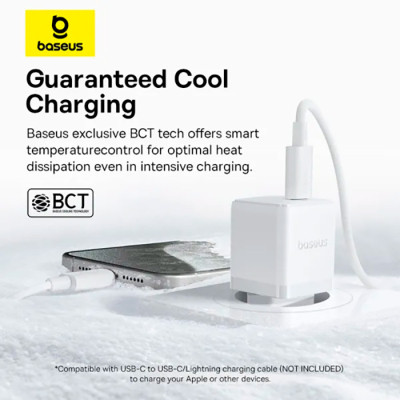 Зарядний пристрій Baseus Palm Fast Charger 1C 20W + Cable 1.0m Type-C 60W white (P10111602213-01) Вінниця - фото 2